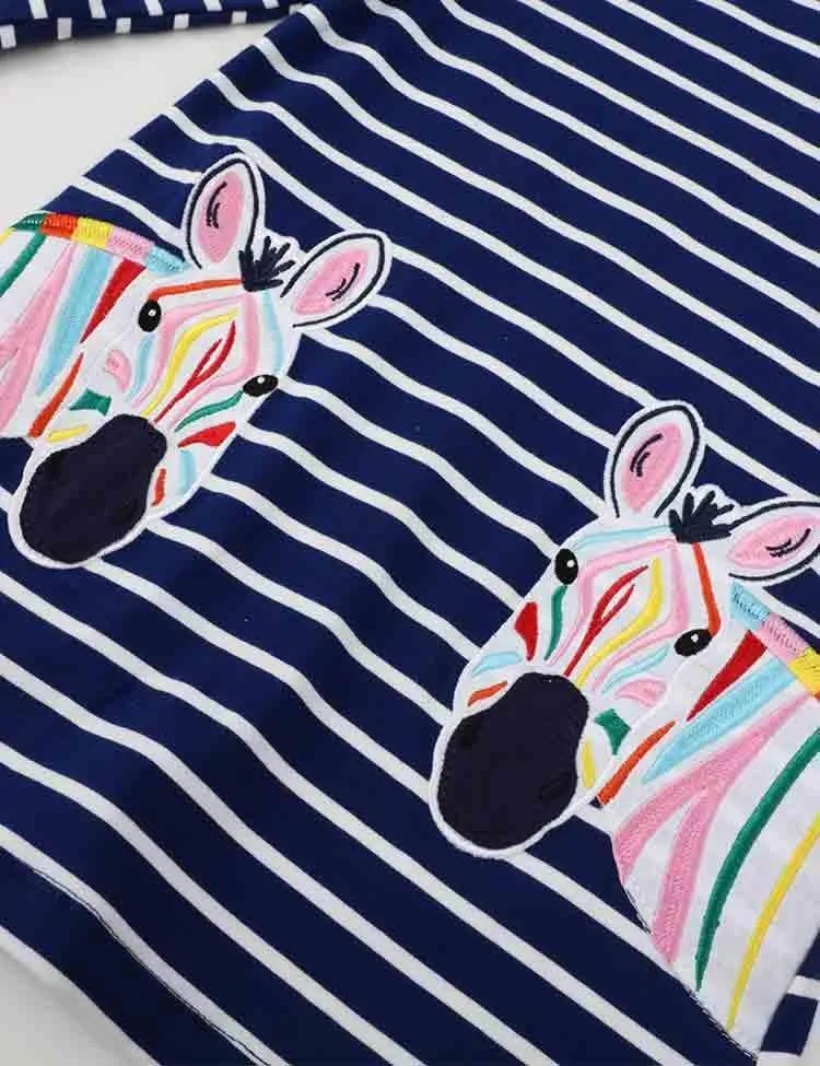 Zebra Appliqué Long Sleeve Dress - Image 2