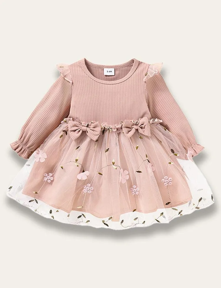 Long Sleeve Mesh Elegant Dress