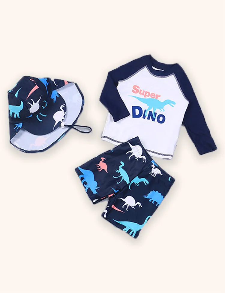 Long-sleeved Dinosaur Printed Swimsuit - Image 2