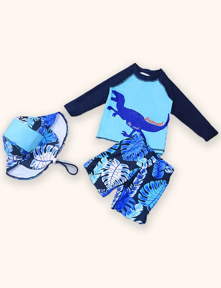 Long-sleeved Dinosaur Printed Swimsuit - Image 3