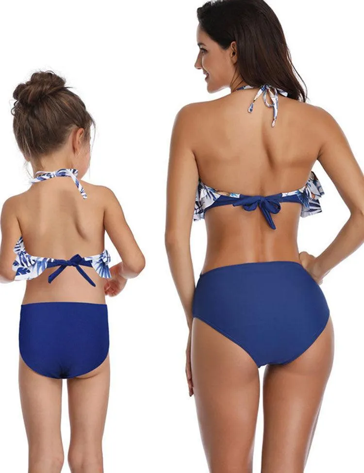 Lotus Pleated Coconut Printed Family Matching Swim Suit - Image 2