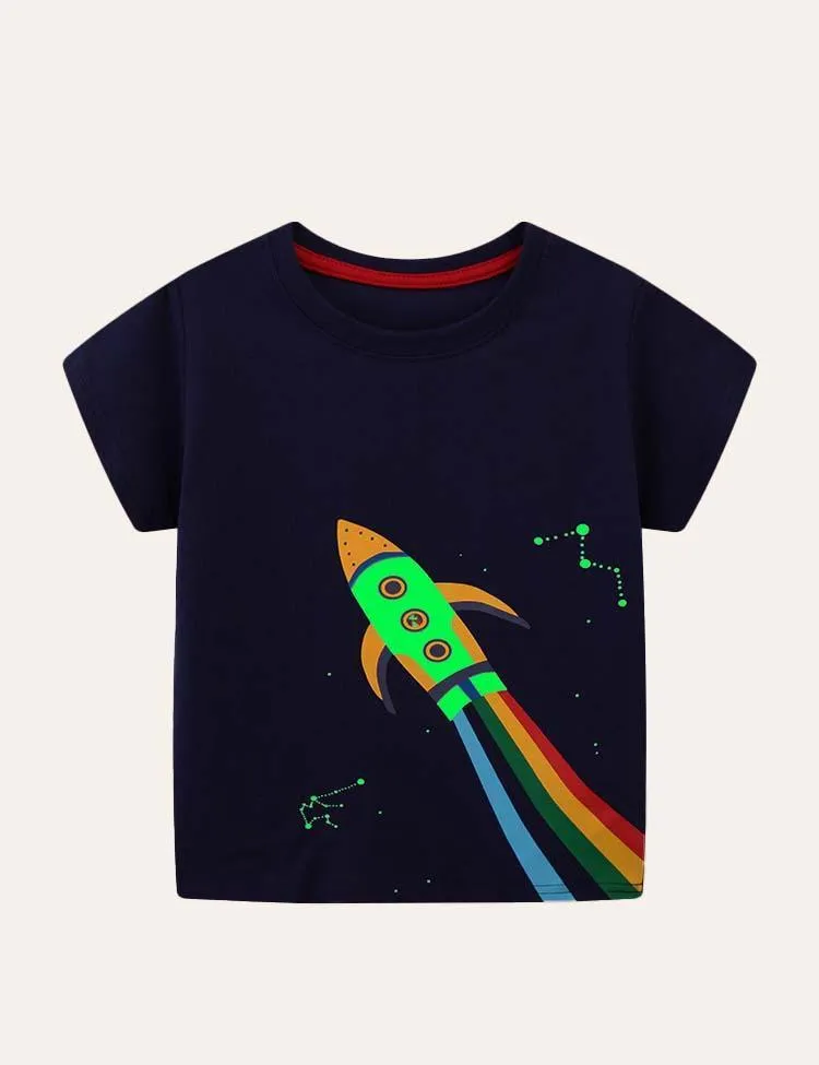 Glowing Dinosaur Short-Sleeved T-shirt - Image 11