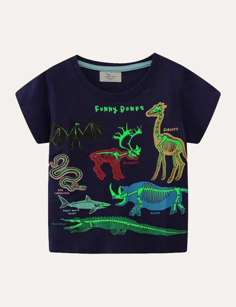 Glowing Dinosaur Short-Sleeved T-shirt - Image 8