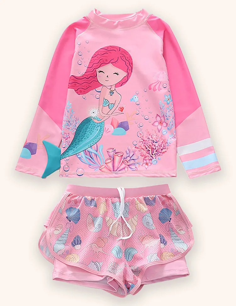 Mermaid Long Sleeve Sports Swimsuit
