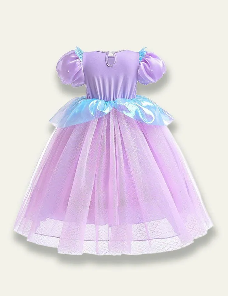 Mermaid Mesh Pearl Sequin Princess Dress - Image 2