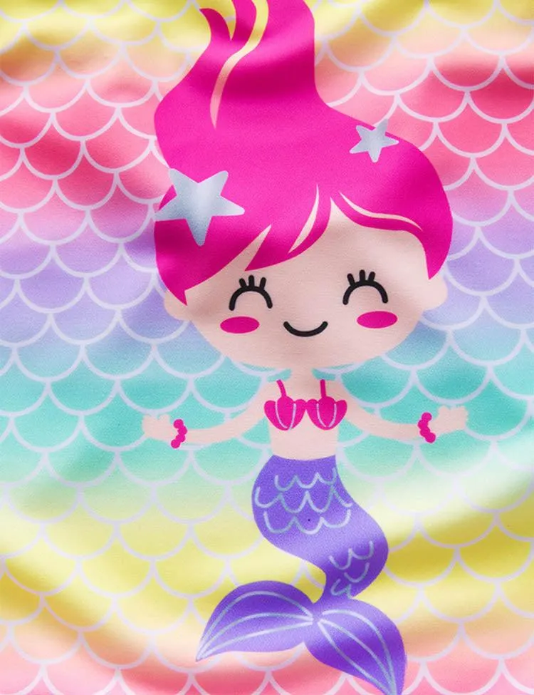 Mermaid Print Color Gradient One-piece Swimsuit - Image 2