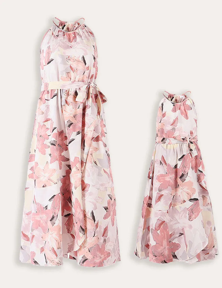 Mom&Me Neck Strap Vacation Floral Dress - Image 2