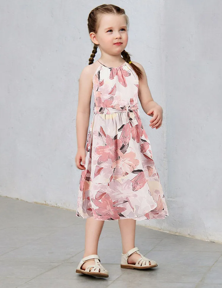 Mom&Me Neck Strap Vacation Floral Dress - Image 3