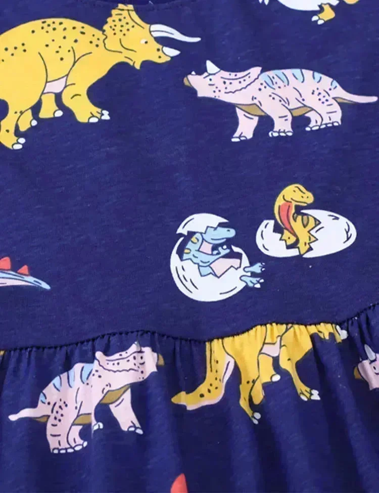 Multi Dinosaur Life Printed Dress - Image 3