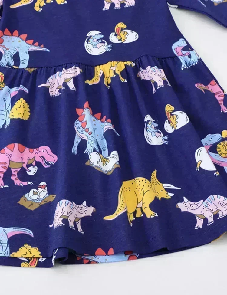 Multi Dinosaur Life Printed Dress - Image 4