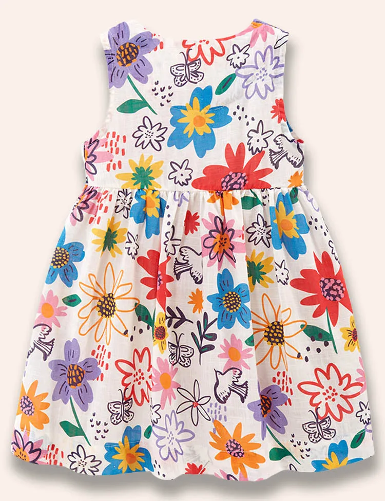 Multi Flower Printed Vest Dress - Image 2