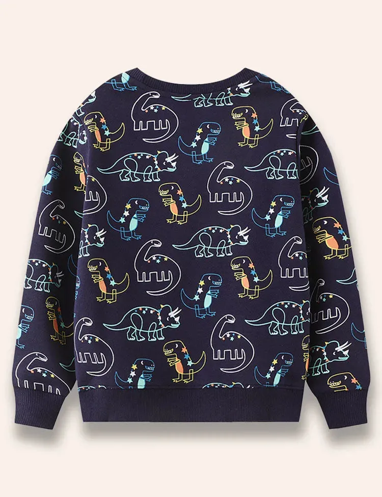 Multi Starry Dinosaur Printed Sweatshirt - Image 2