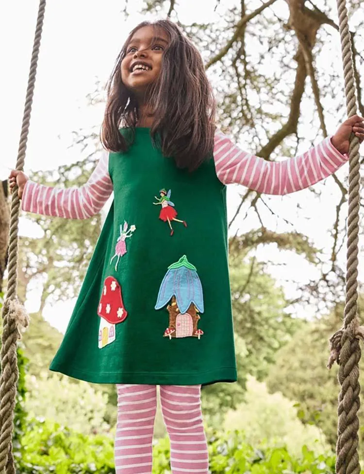 Mushroom Appliqué Long Sleeve Dress - Image 3