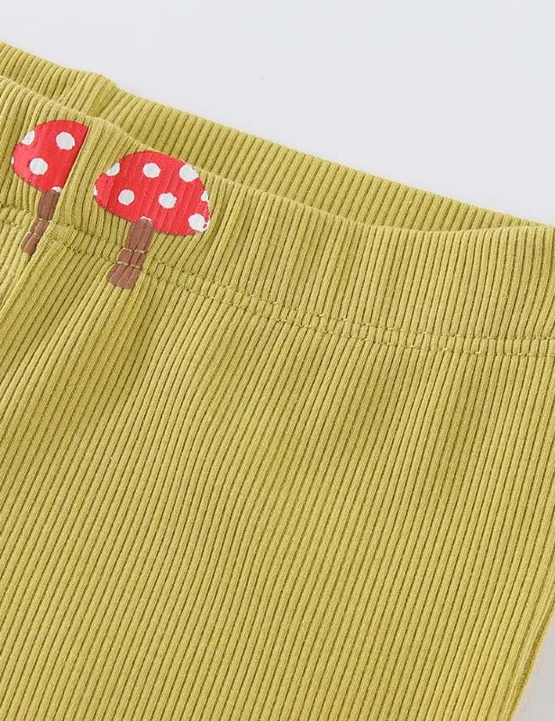 Mushroom Print Flared Leggings - Image 2
