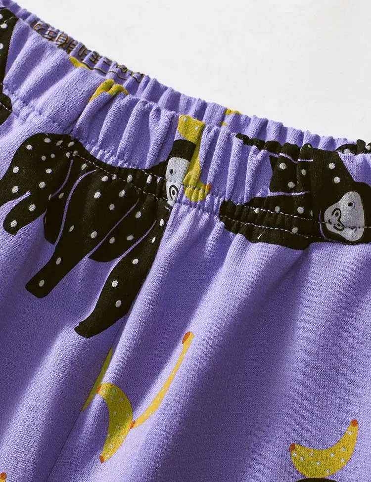 Orangutan Applique Short T-Shirt and Printed Shorts Set - Image 4