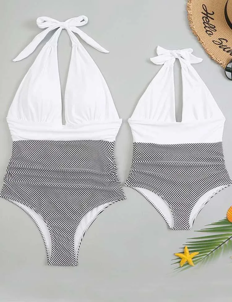 Family Matching One Piece Swimsuit Backless Swimsuit - Image 9