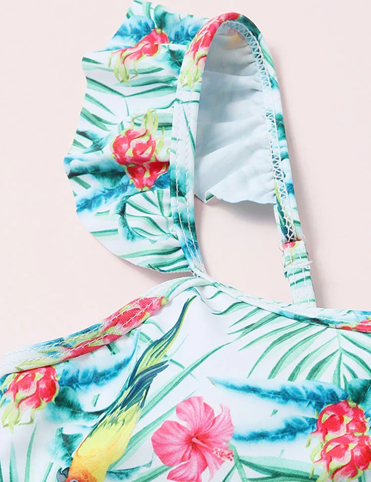 Parrot Print Swimsuit Set - Image 2