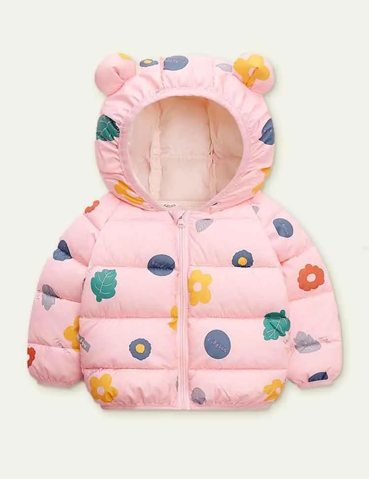 Pattern Print Cotton-Padded Jacket - Image 3