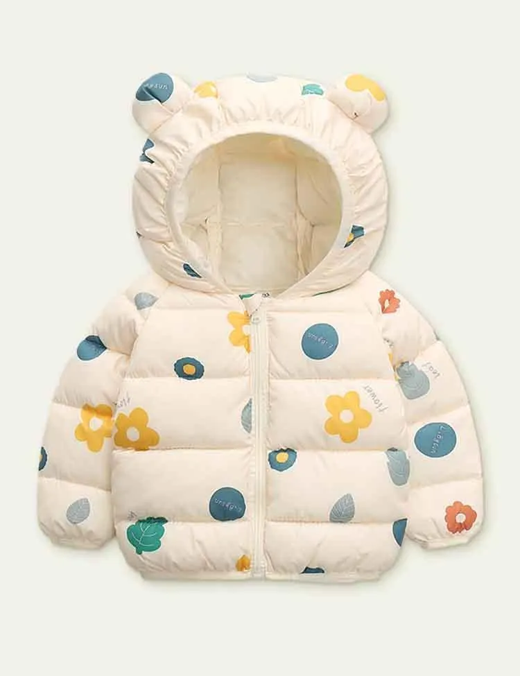 Pattern Print Cotton-Padded Jacket - Image 4