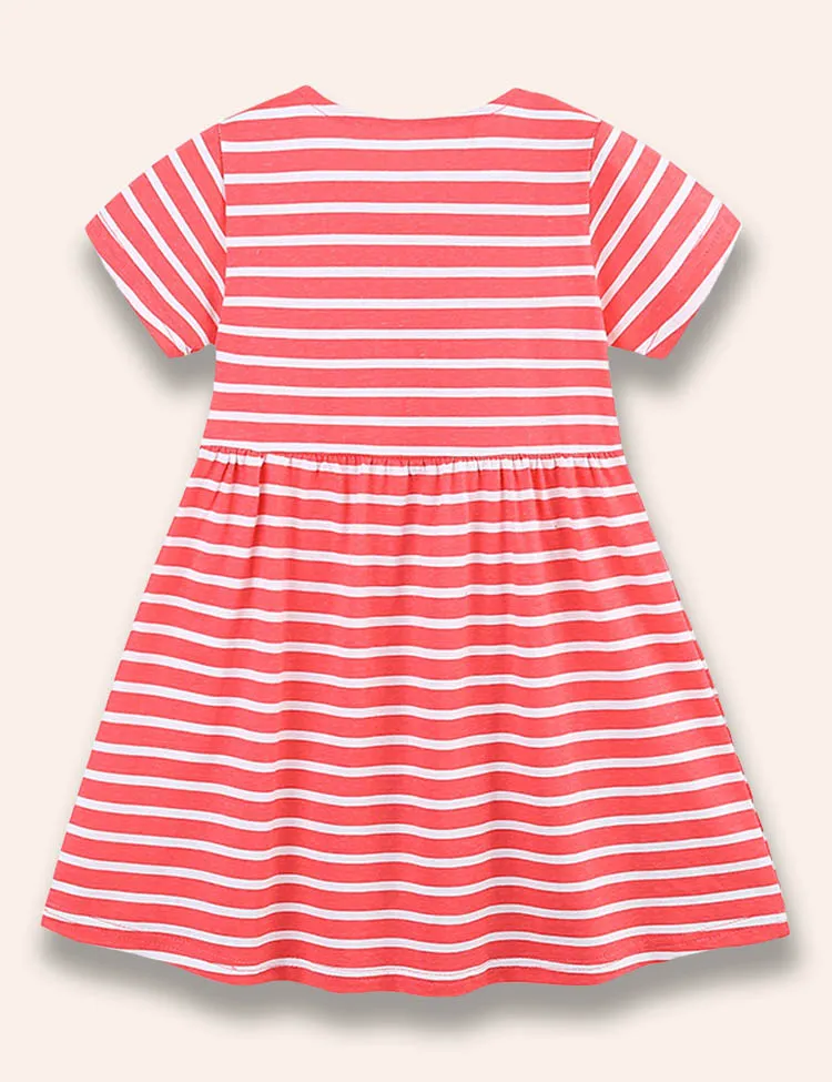 Penguin Appliqué Striped Dress - Image 2