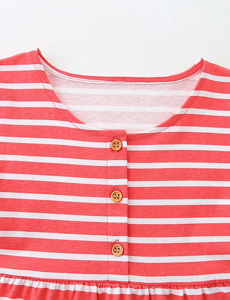 Penguin Appliqué Striped Dress - Image 4