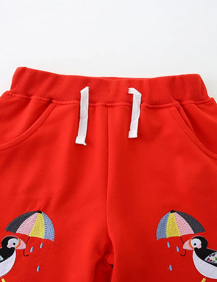Penguin Embroidered Cotton Shorts - Image 3