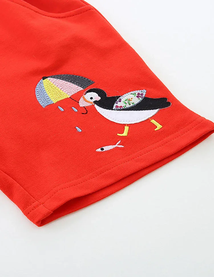 Penguin Embroidered Cotton Shorts - Image 4
