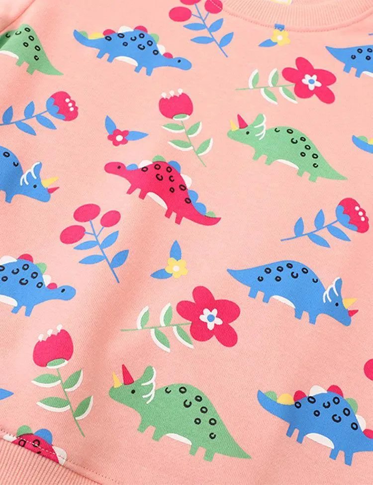 Pink Dinosaur Print Sweatshirt - Image 2