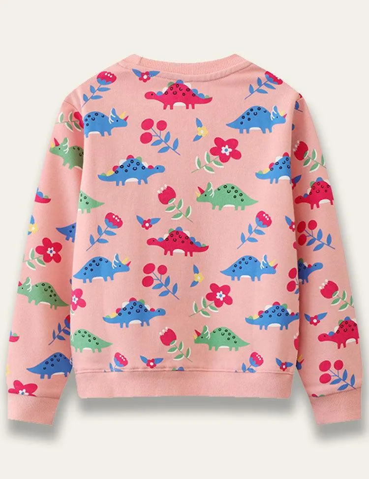 Pink Dinosaur Print Sweatshirt - Image 3