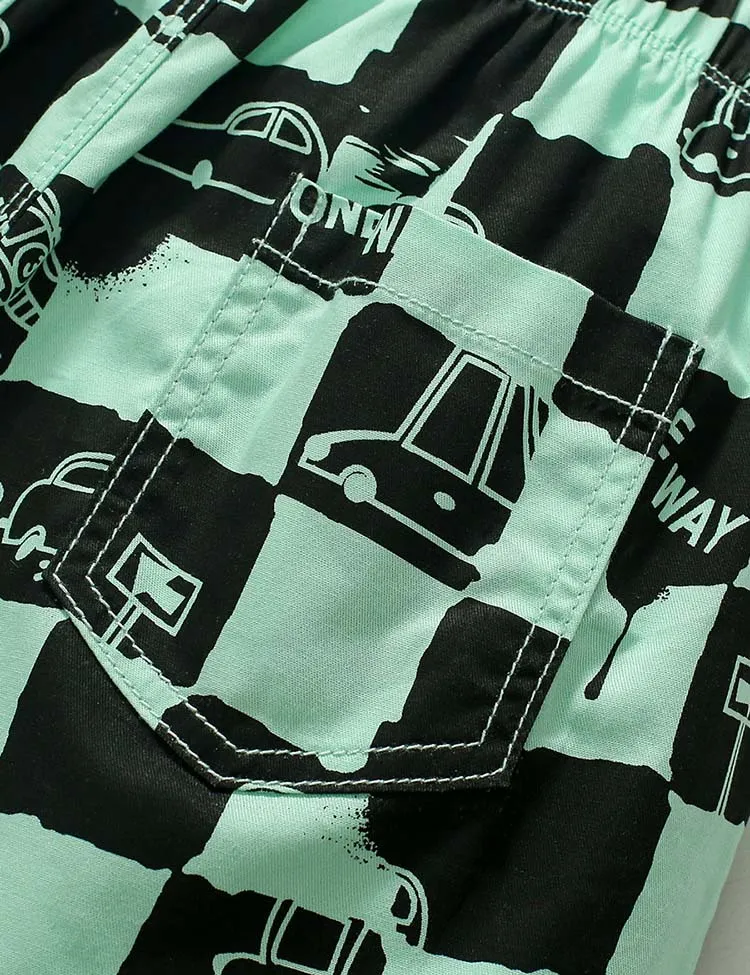Plaid  Printed Cotton Shorts - Image 4