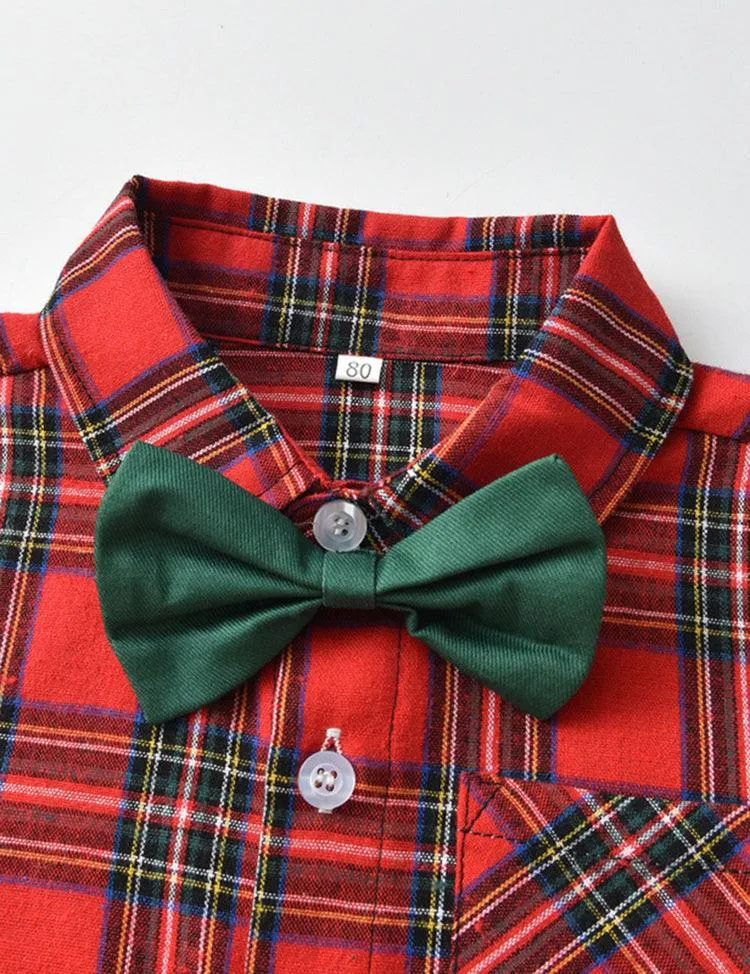 Plaid Shirt Overalls Set - Image 4
