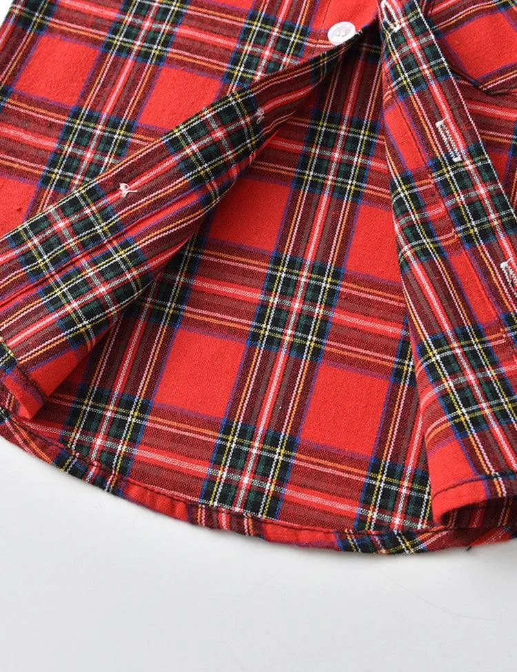Plaid Shirt Overalls Set - Image 5