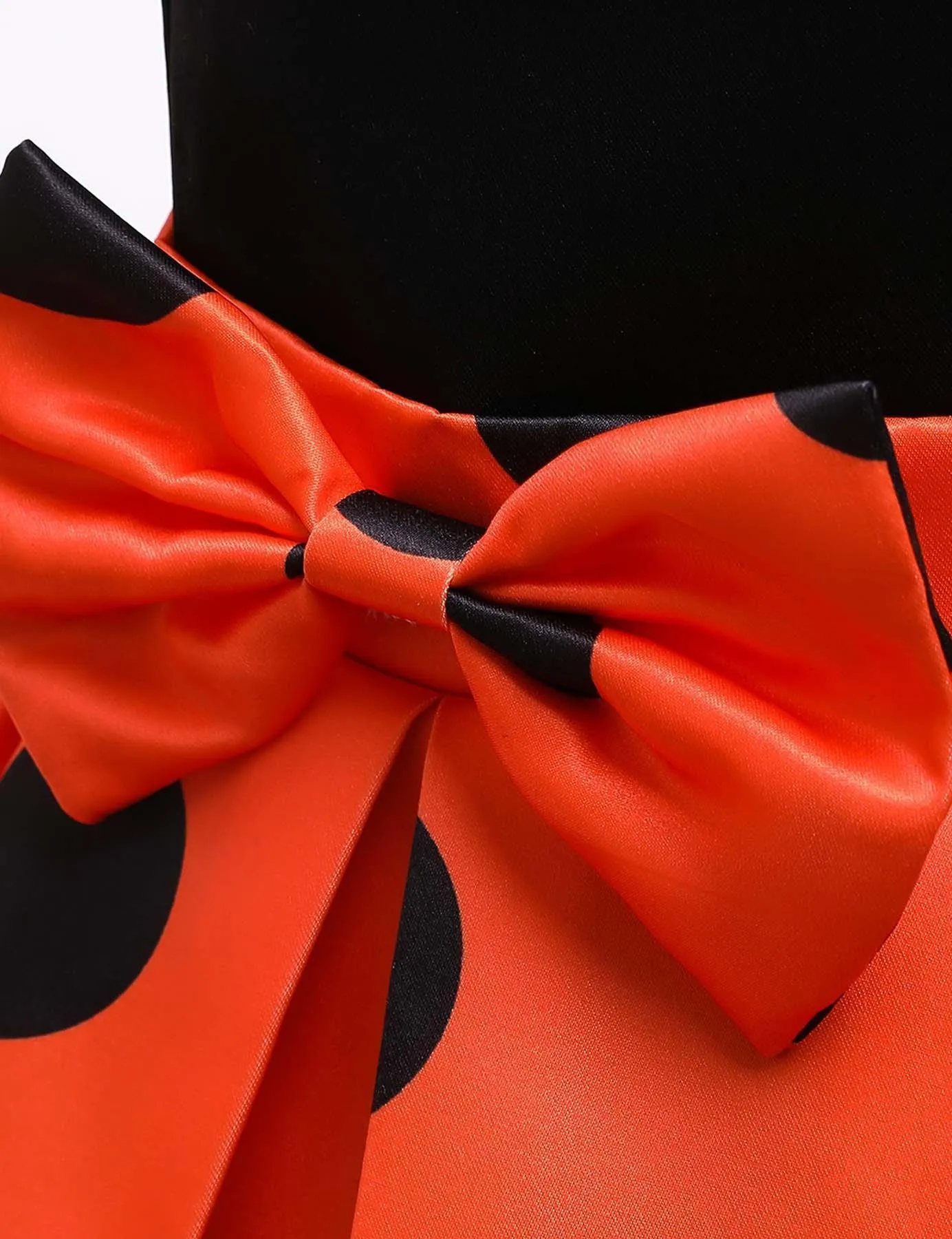 Polka Dot Bow Sleeveless Party Dress - Image 3