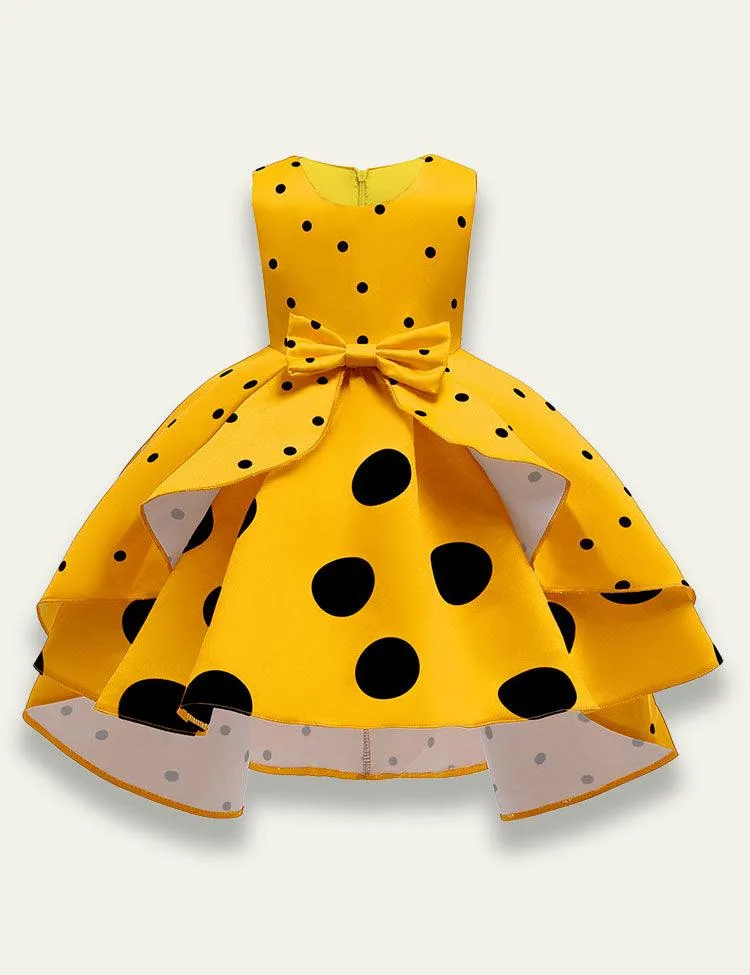 Polka Dot Printed Party Dress - Image 5