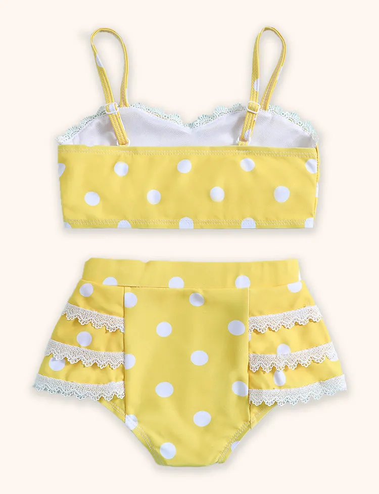 Polka Dot Suspender Swimsuit - Image 2