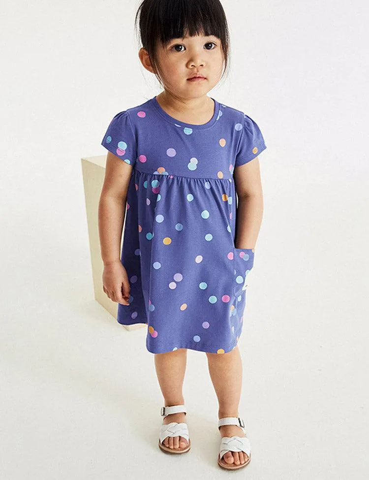 Polka Dot Unicorn Appliqué Dress - Image 2
