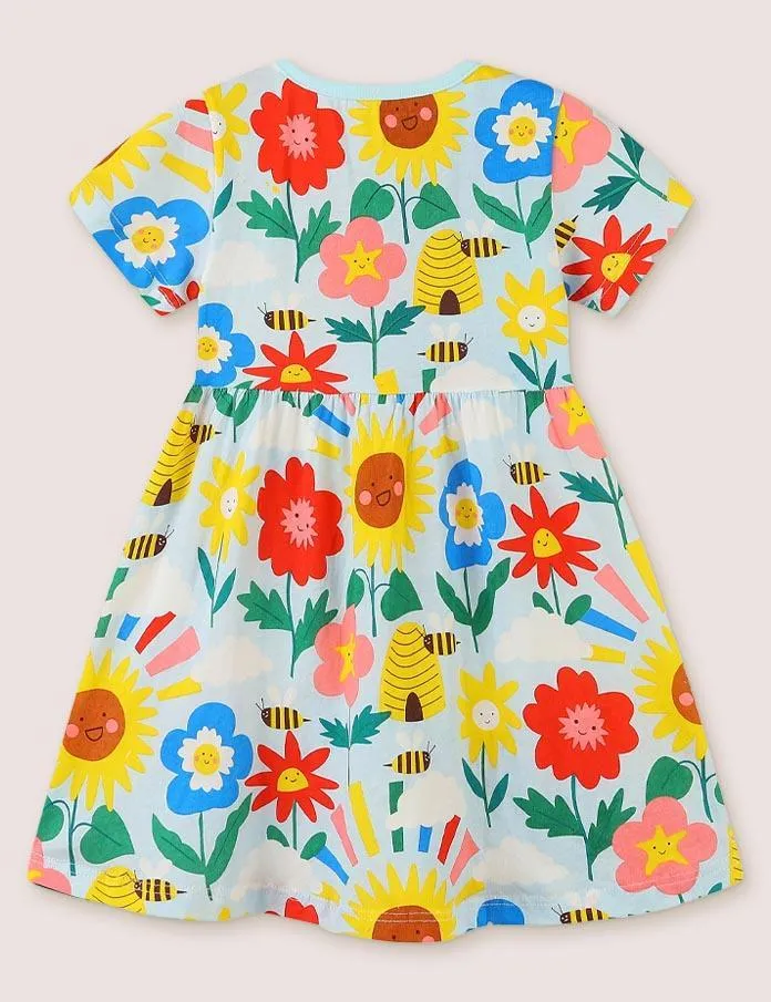 Blossoms Print Jersey Dress - Image 4