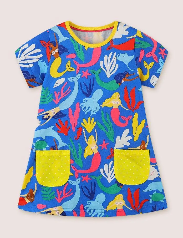 Blossoms Print Jersey Dress - Image 5