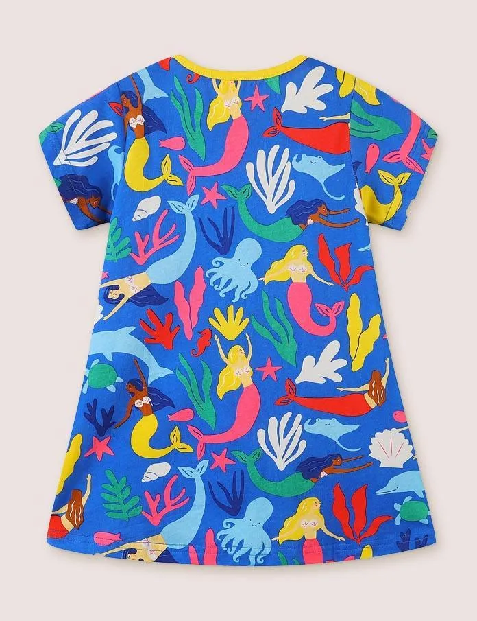 Blossoms Print Jersey Dress - Image 6