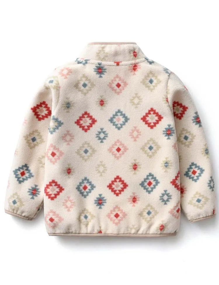 Printed Checks Polar Fleece Jacket - Image 2