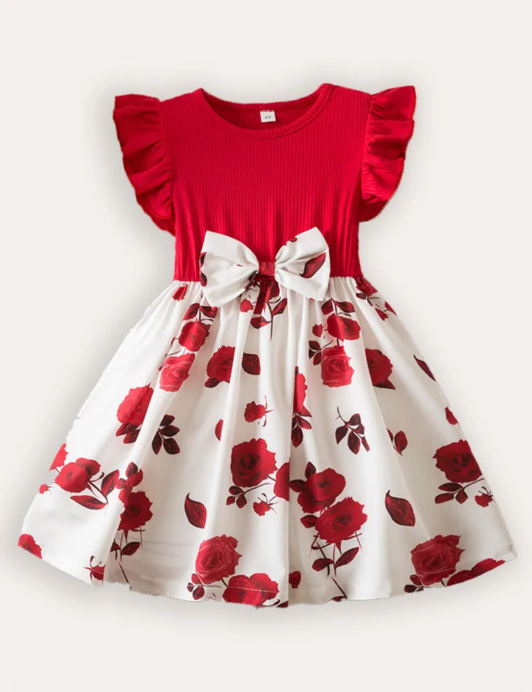 Printed Fly-Sleeved Dress - Image 6