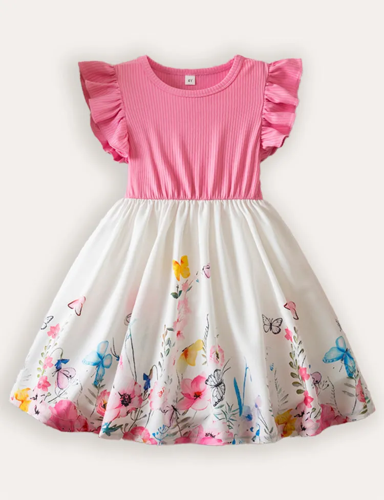 Printed Fly-Sleeved Dress - Image 8