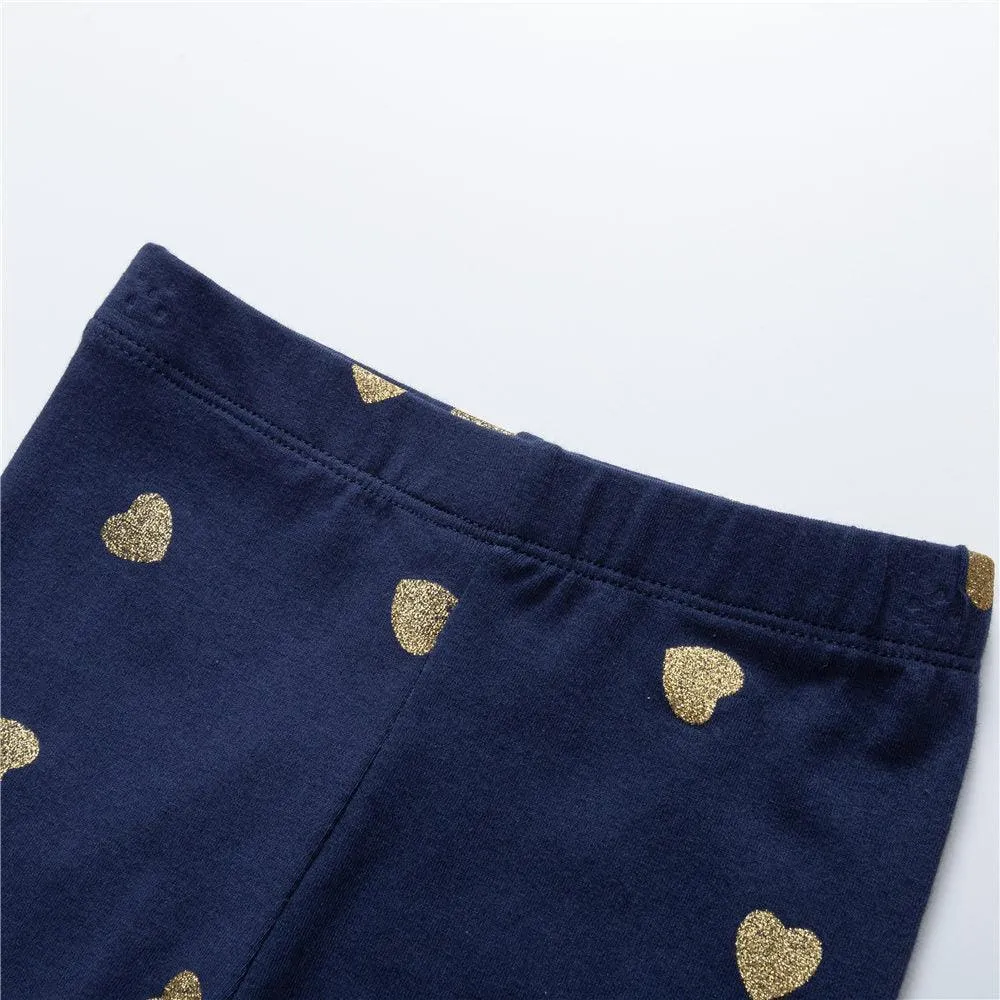 Bronzing Heart Printed Leggings - Image 4