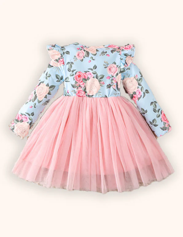 Printed Long Sleeve Bow Dress - Image 2