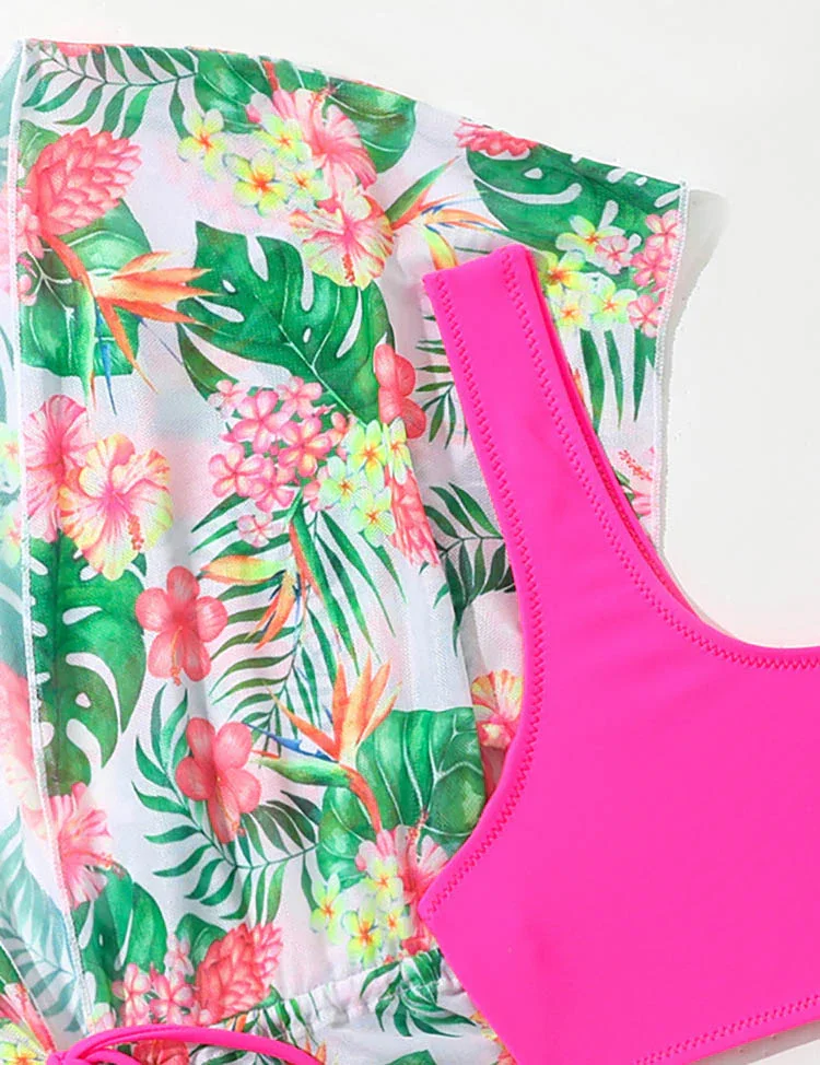 Printed Split Swimsuit Three-piece Set - Image 3