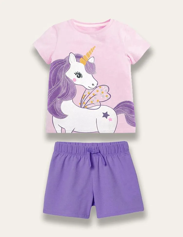 Purple Unicorn Print Set