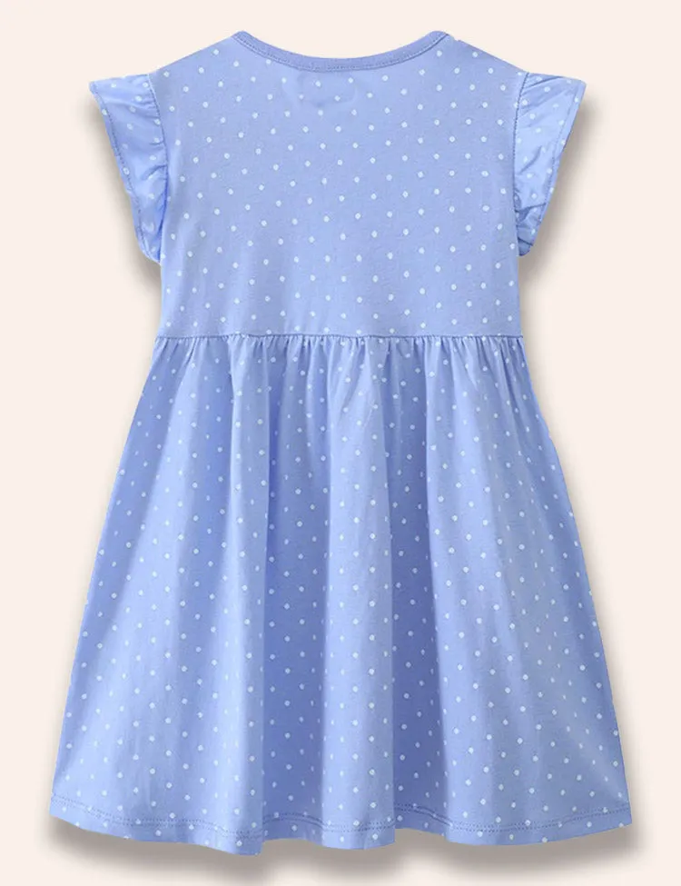 Rabbit Appliqué Dotted Dress - Image 2