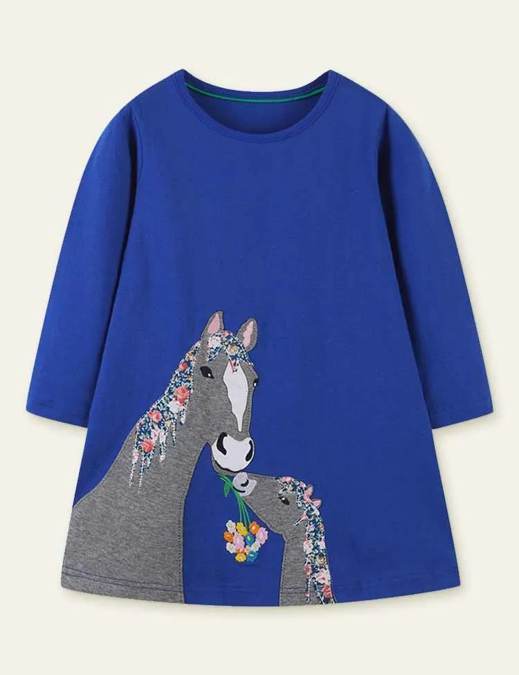 Easter Bunny Appliqué Long Sleeve Dress - Image 10