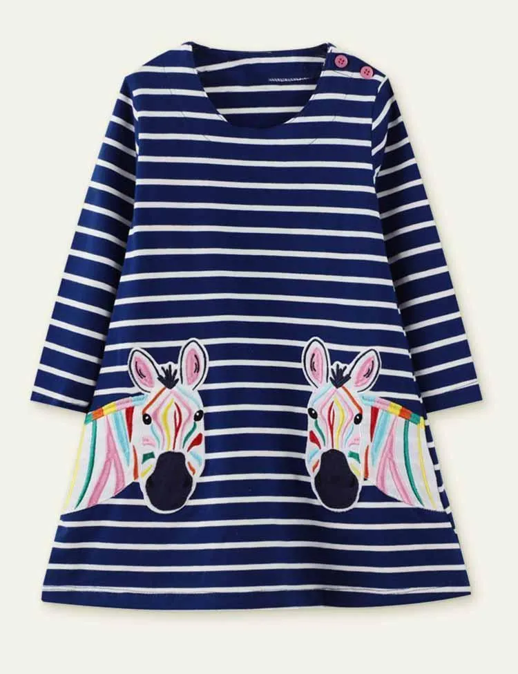 Easter Bunny Appliqué Long Sleeve Dress - Image 11