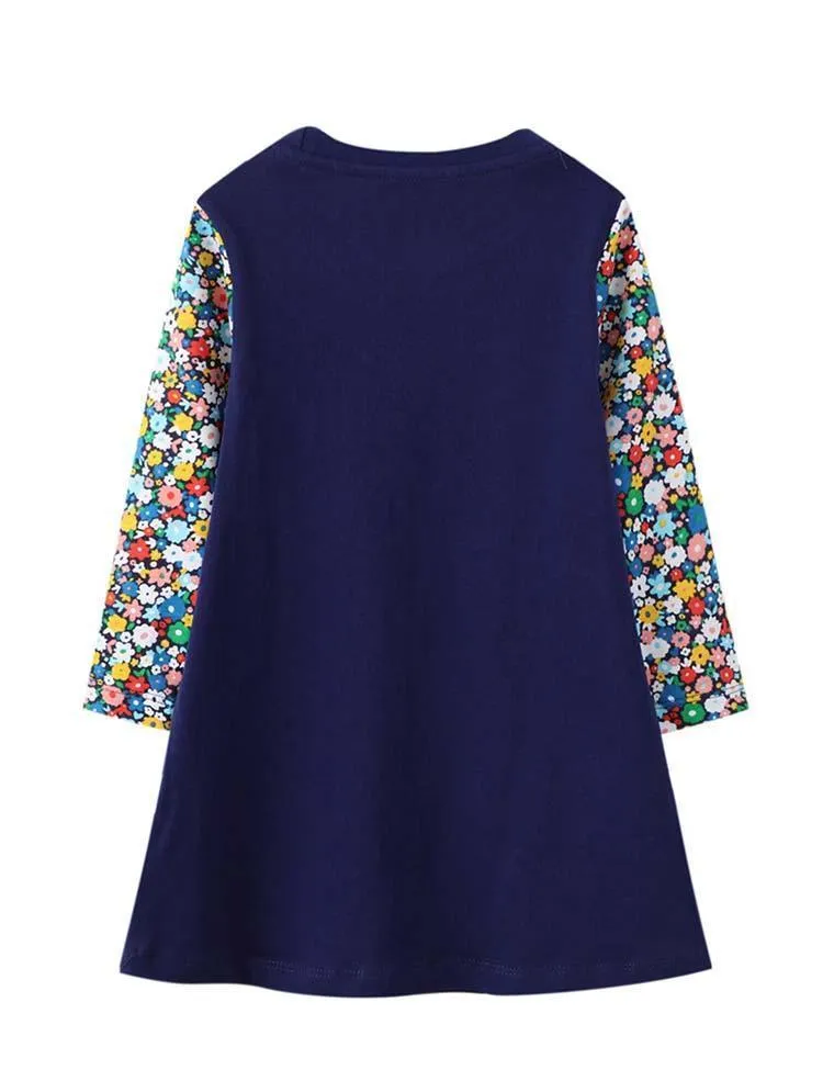 Easter Bunny Appliqué Long Sleeve Dress - Image 3